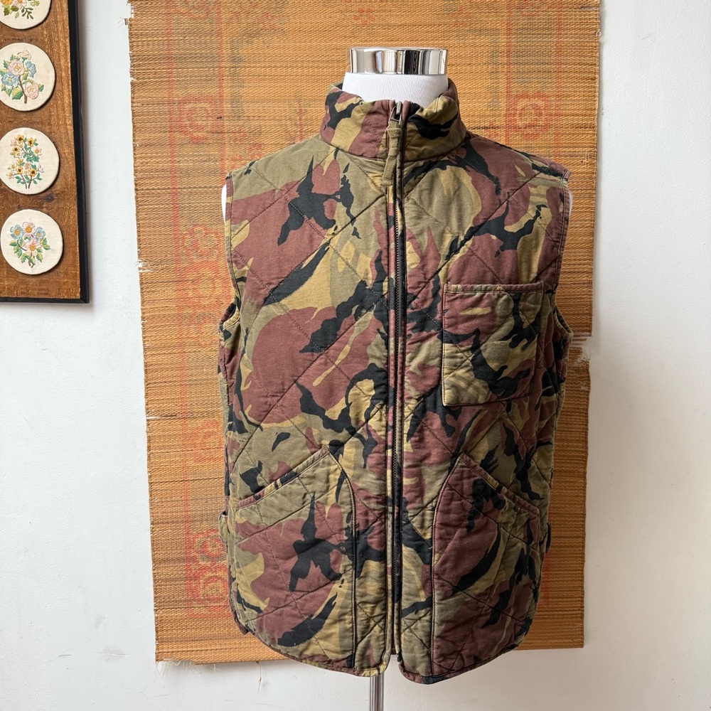 J. Crew Camouflage Quilted Vest Thermal Insulation Outerwear